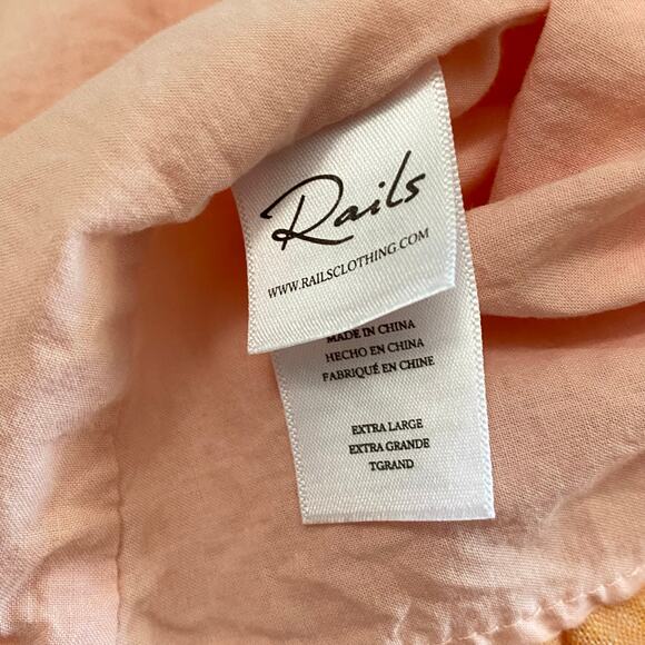 Rails Sadie Stripe Linen Blend Minidress Womens size XL Smocked tired Breathable - Picture 7 of 10